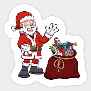 Santa Claus With Bag Of Presents Sticker